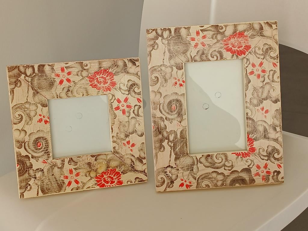 2 retro houten fotokaders - romantisch landelijk, Ophalen of Verzenden, Nieuw