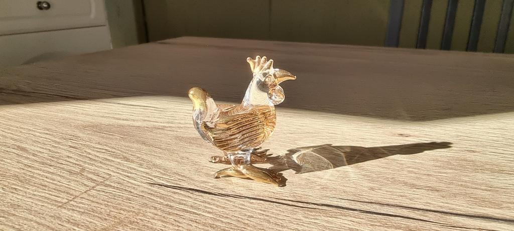 Beeldje kip in glas, Verzamelen, Ophalen of Verzenden, Zo goed als nieuw, Dier