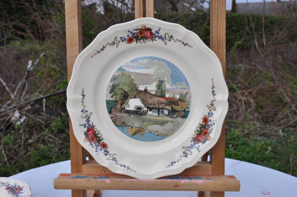 assiette plate obernai sarreguemines (5), Antiquités & Art, Enlèvement ou Envoi