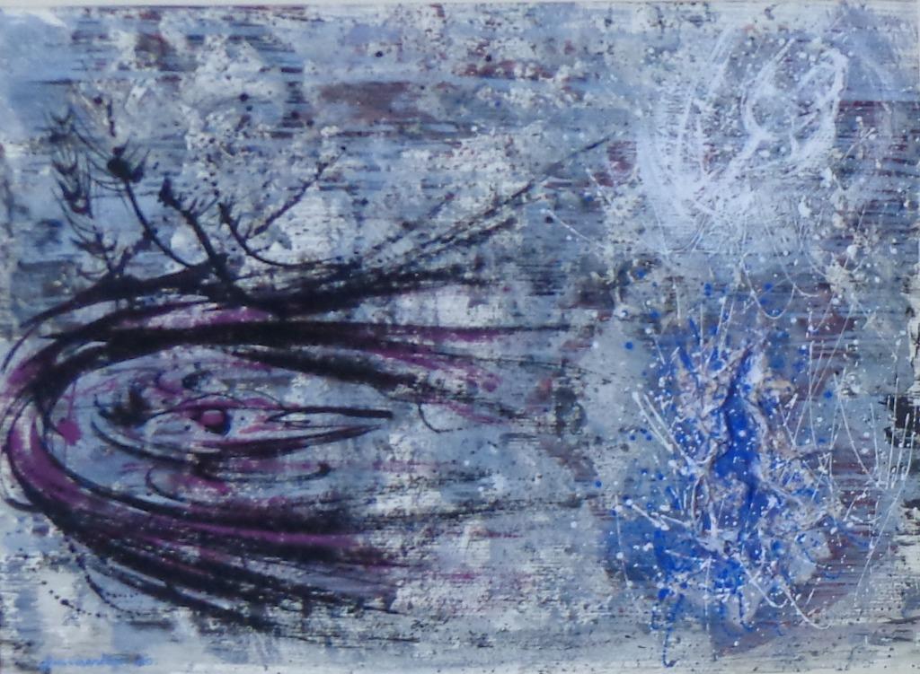 JAN VAERTEN / ABSTRACTIE / ORIGINEEL WERK / 50x65cm / SIG, Ophalen of Verzenden