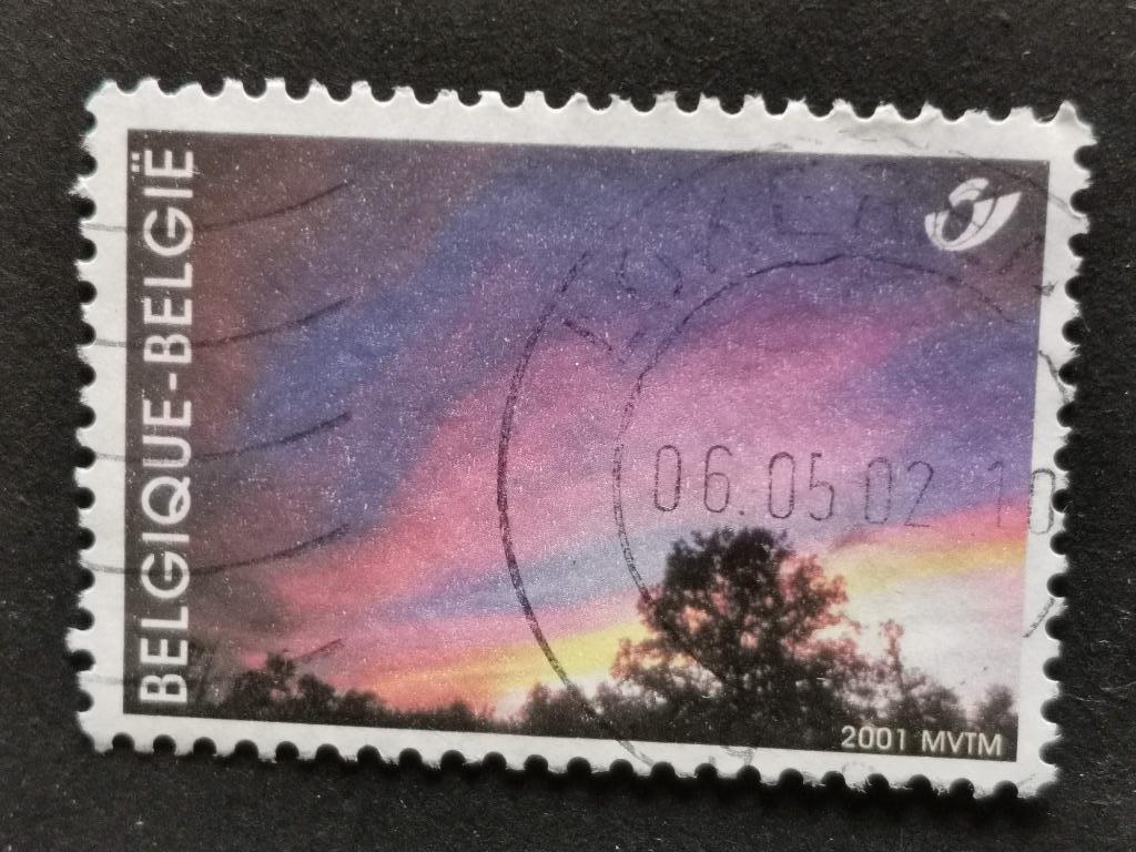 België 2001 - rouwzegel, Ophalen of Verzenden, Gestempeld