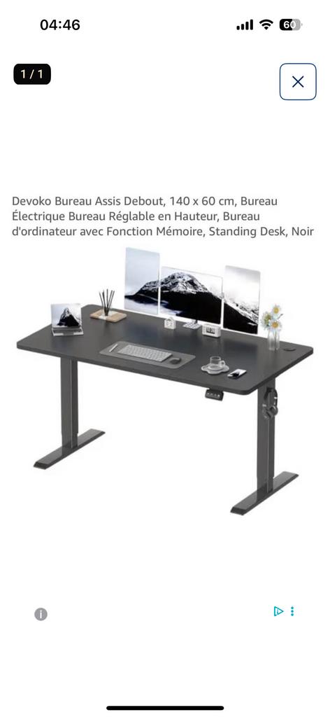 Table assis debout 140x60 cm, Enlèvement, Comme neuf