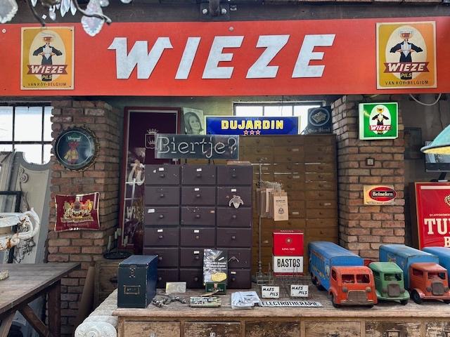 oud reclamebord Wieze reclame oude bier pils, Verzamelen, Ophalen