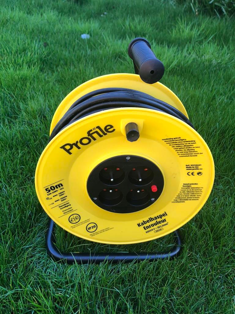 Kabelhaspels 50 m, Doe-het-zelf en Bouw, Elektriciteit en Kabels, Ophalen, Zo goed als nieuw