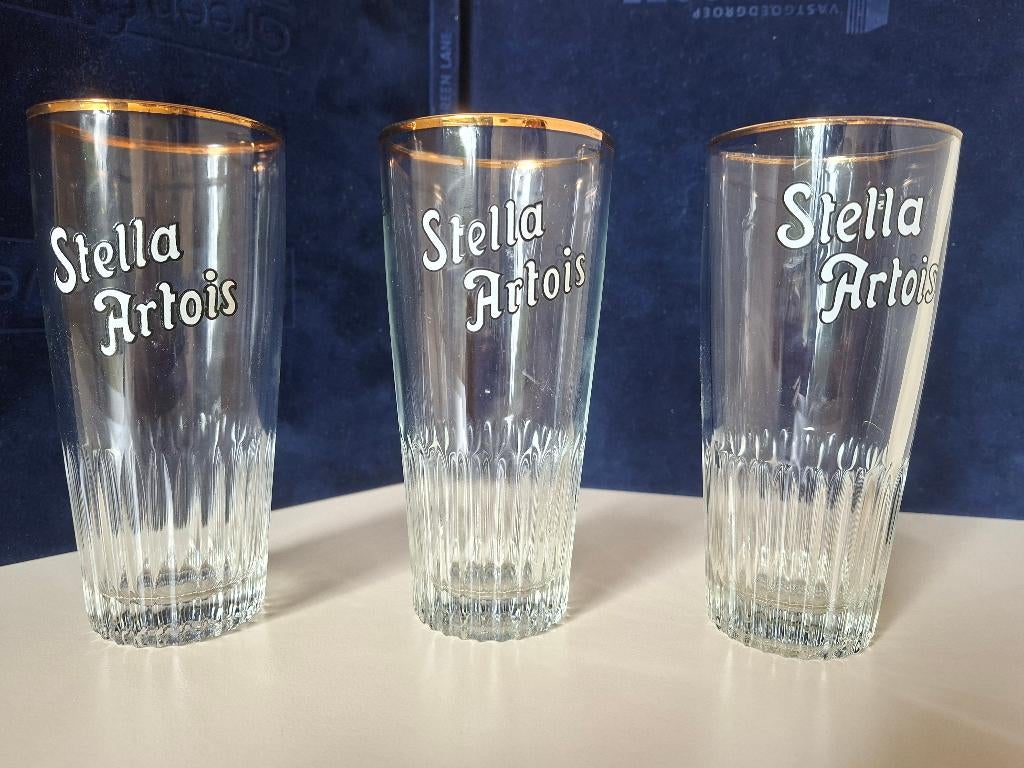 Oude " Stella Artois" glazen, Ophalen of Verzenden, Gebruikt, Bierglas