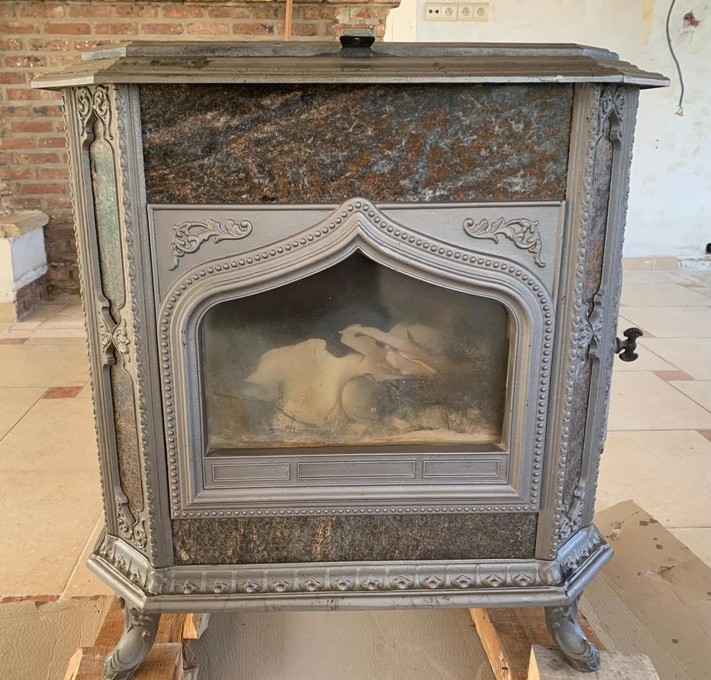 Speksteenkachel Woodstock Fireview, Maison & Meubles, Poêles, Utilisé, Autoportant, Poêle à bois, Bois, Enlèvement