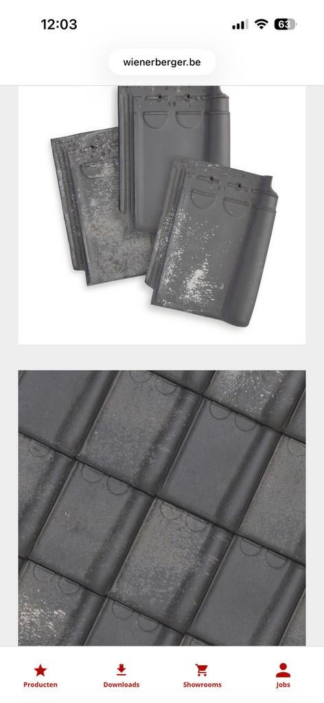 Dakpannen Stormpan 44 blauw gesmoord oud latum, Enlèvement, Comme neuf, Bleu, Tuiles