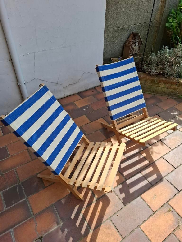 Strand stoeltjes, Tuin en Terras, Ophalen, Zo goed als nieuw, Hout