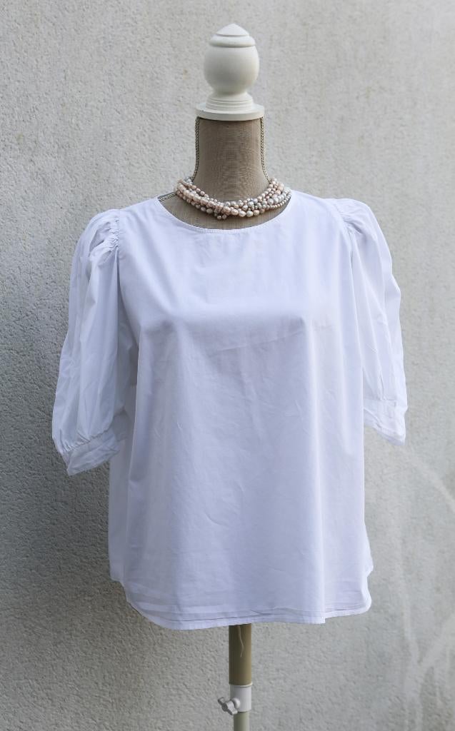 Mooie witte blouse H&M maat L, Kleding | Dames, Maat 38/40 (M), H&M, Wit, Ophalen of Verzenden