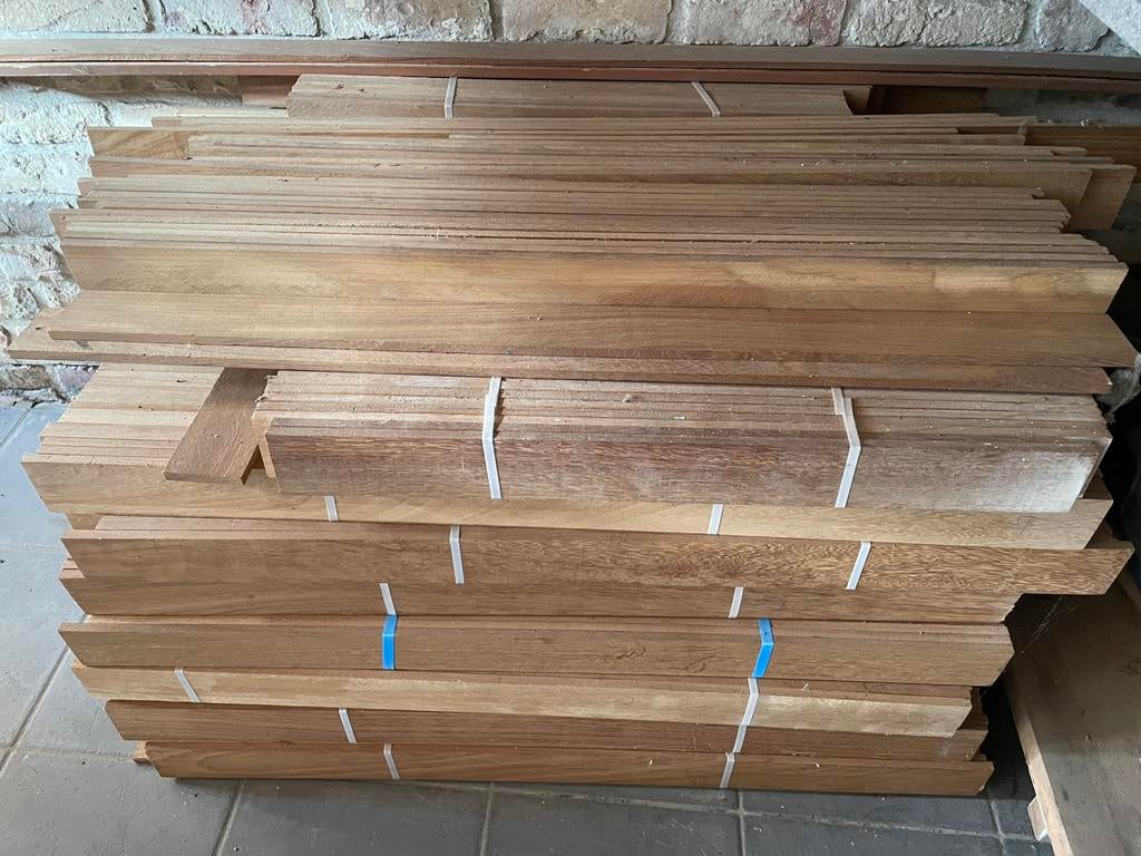 Planches Kambala/Iroko pour parquet, Bricolage & Construction, Moins de 10 cm, Parquet, Enlèvement, Bois