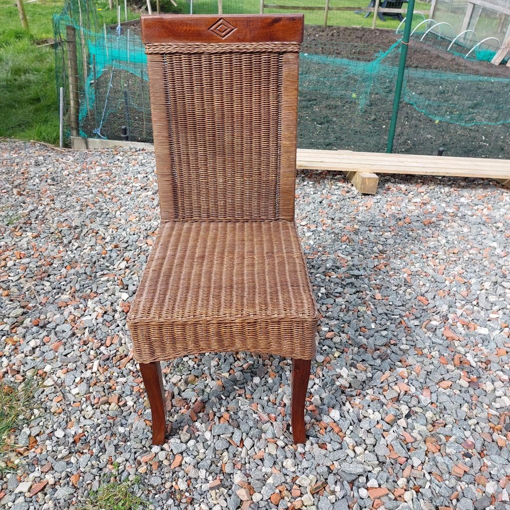 6 zeer degelijke riete stoelen, Huis en Inrichting, Stoelen, Ophalen, Bruin, Klsiek, Hout