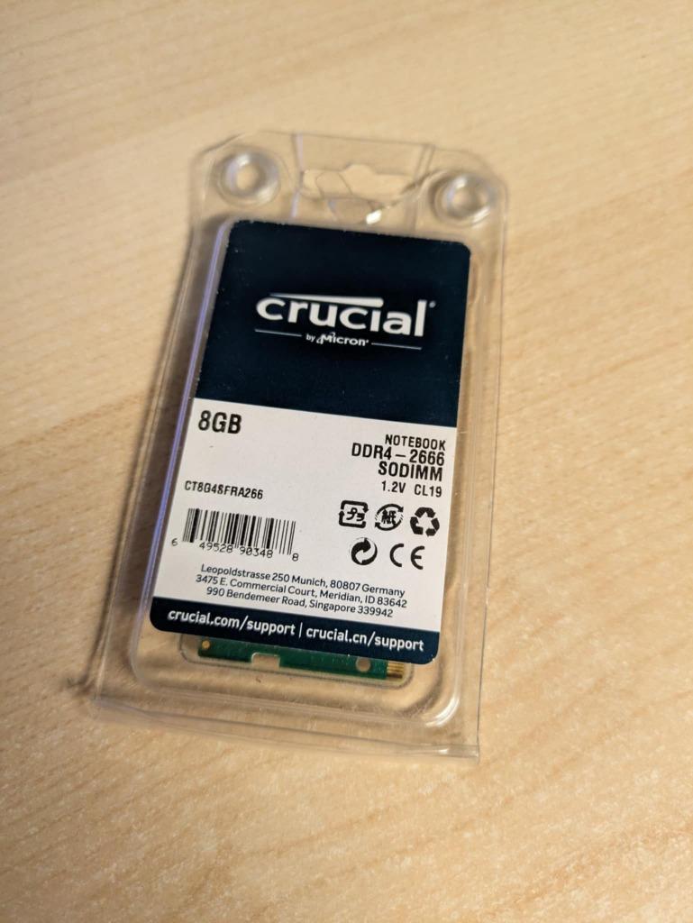 Crucial DDR4 Sodimm 8Gb, Enlèvement ou Envoi, DDR4, 8 GB, Comme neuf