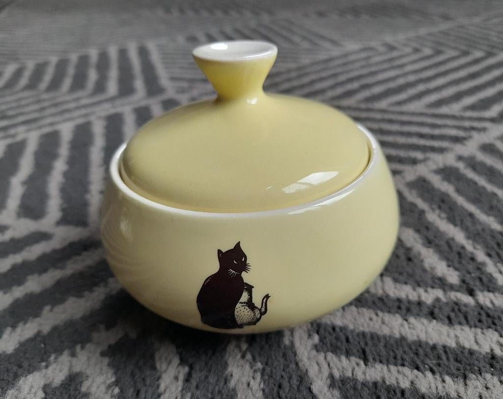Zwarte Kat  -  Chat Noir  -  suikerpotje, Collections, Envoi, Utilisé