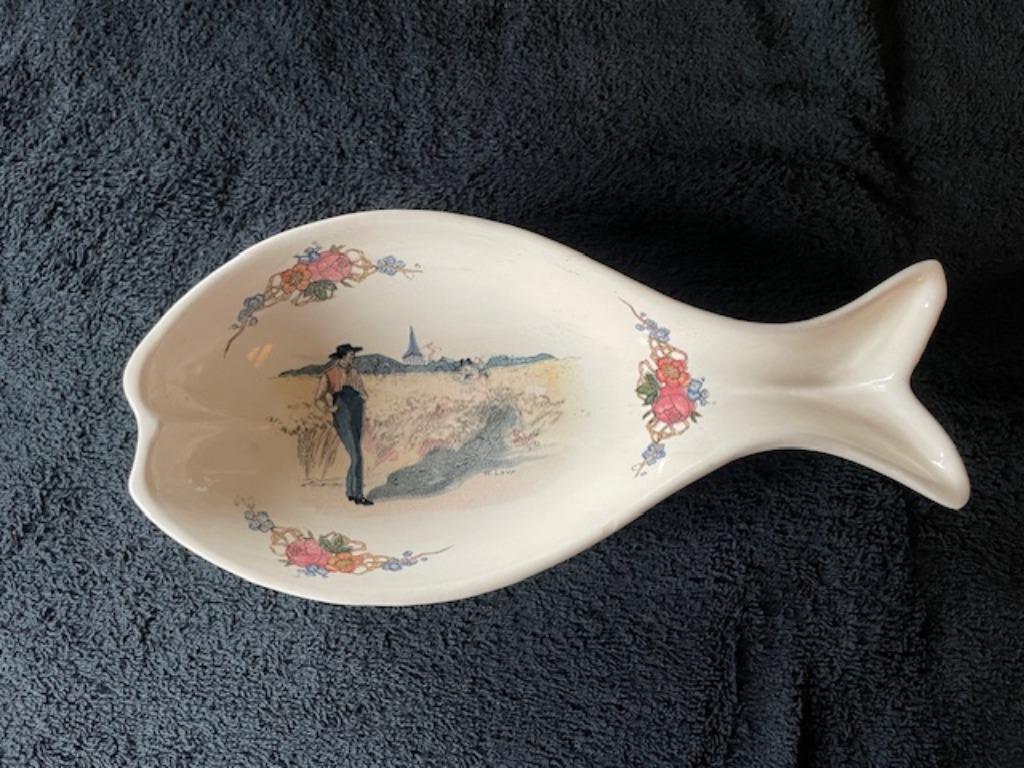 Obernai Sarreguemines, Henri Loux, zldz. klein serveer-visje, Antiek en Kunst, Ophalen of Verzenden