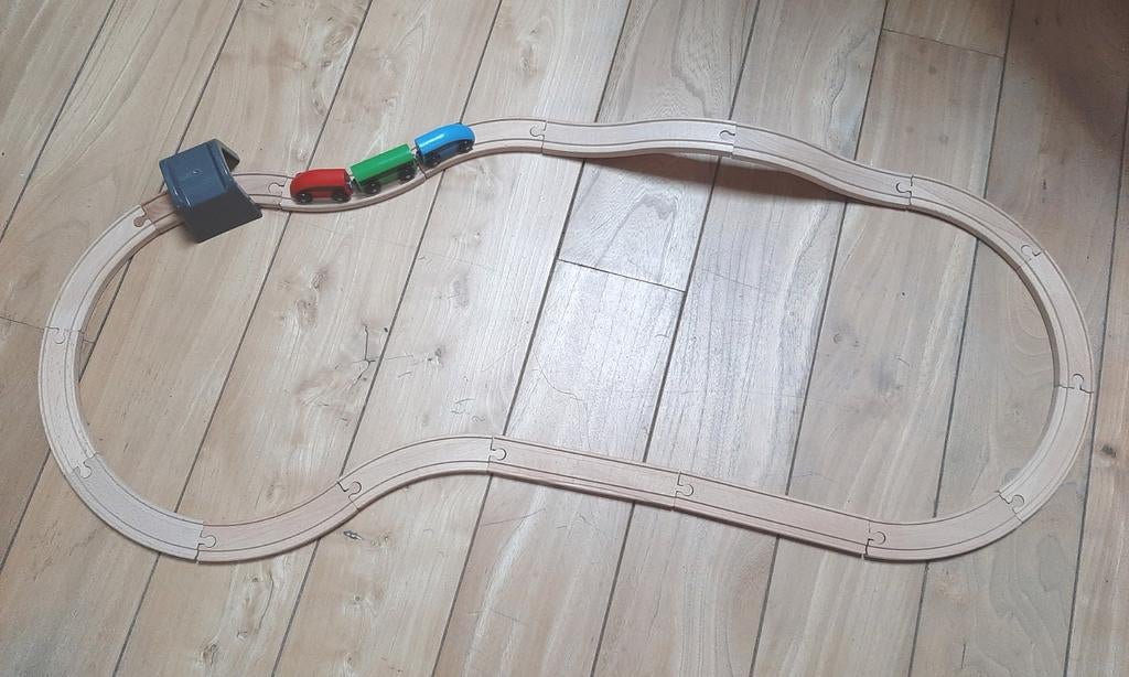 Houten treinset, Kinderen en Baby's, Ophalen, Zo goed als nieuw