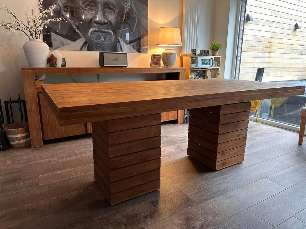 Salle à manger en teck, Maison & Meubles, Enlèvement, Utilisé