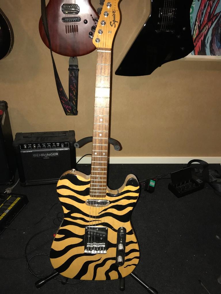 Squier Telecaster - Tijgermodel, Muziek en Instrumenten, Snaarinstrumenten | Gitaren | Elektrisch, Ophalen