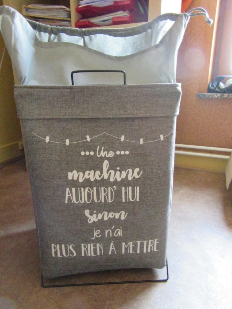 panier à linge en tissu avec armature et pieds en fer, Enlèvement, Utilisé