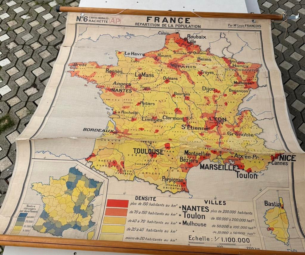 Oude schoolkaart frankrijk, Ophalen, Aardrijkskunde