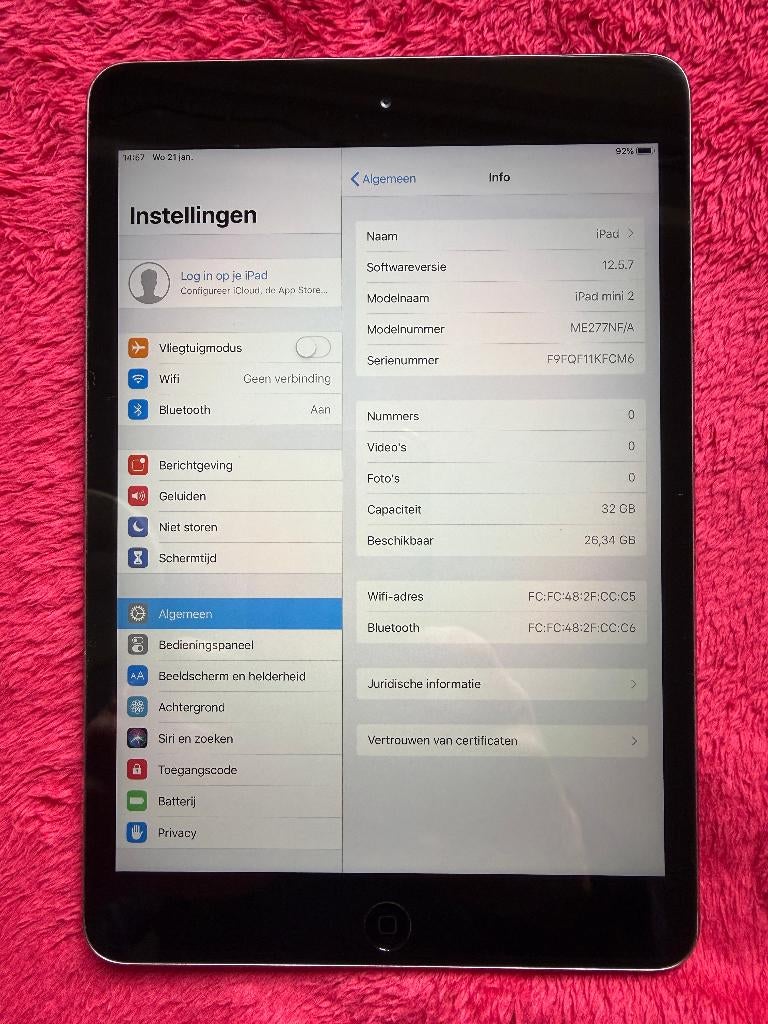 Apple iPad Mini 32GB IOS 12.5.7 + nieuw Logitech keyboard, Ophalen, Apple iPad