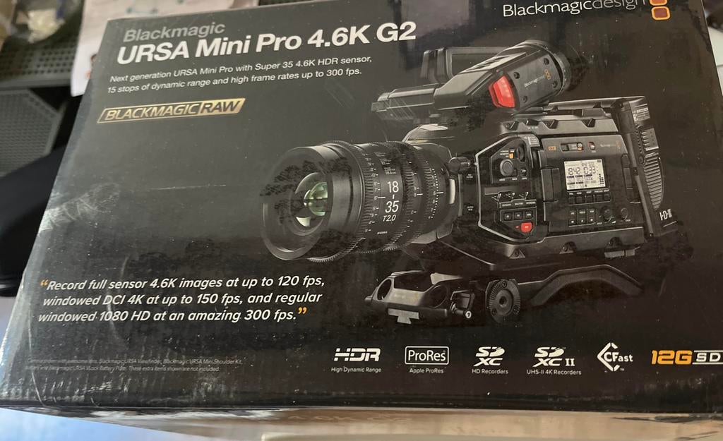 [NEUF] Blackmagic Design URSA Mini Pro 4.6K G2, TV, Hi-fi & Vidéo, Caméra, Enlèvement, Microphone externe, Carte mémoire