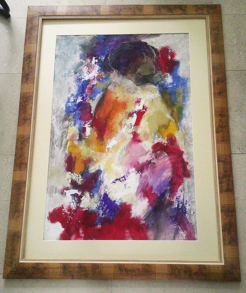 Vrouw in abstraherend werk van Jelle Hoogstra (1924-2003), Antiek en Kunst, Ophalen of Verzenden