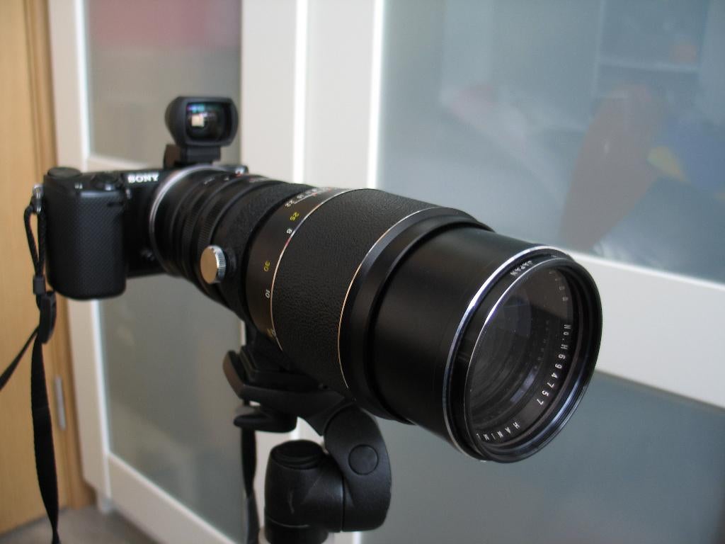 Hanimex 300mm f5.5 + SONY FE adapter, Ophalen of Verzenden, Zo goed als nieuw, Telelens