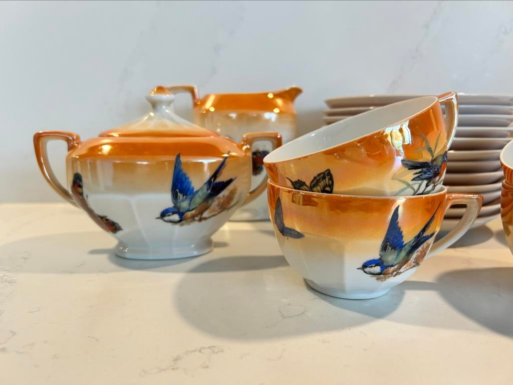 Thee-/koffieservies Victoria China Chechoslovakia, Antiek en Kunst, Ophalen