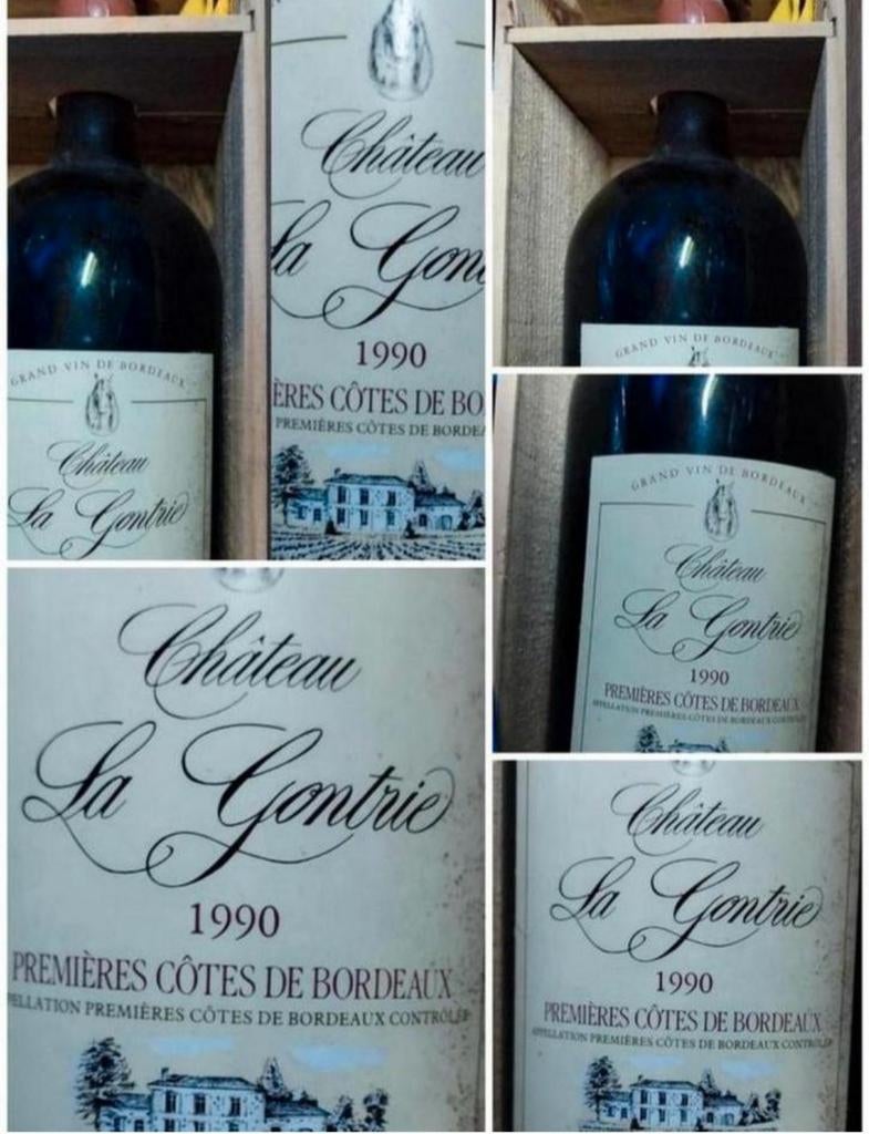 Mon 😀 JÉROBOAM 5L🍷🇨🇵 1990 CHÂTEAU La Gontrie 1ères Côtes, Ophalen, Frankrijk, Zo goed als nieuw, Rode wijn