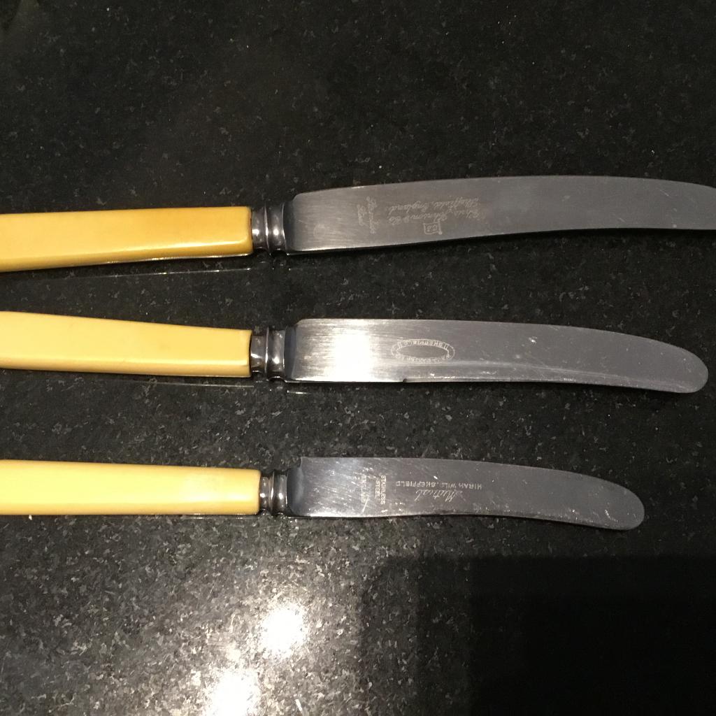 Antieke Sheffield tafelmessen, Ophalen of Verzenden