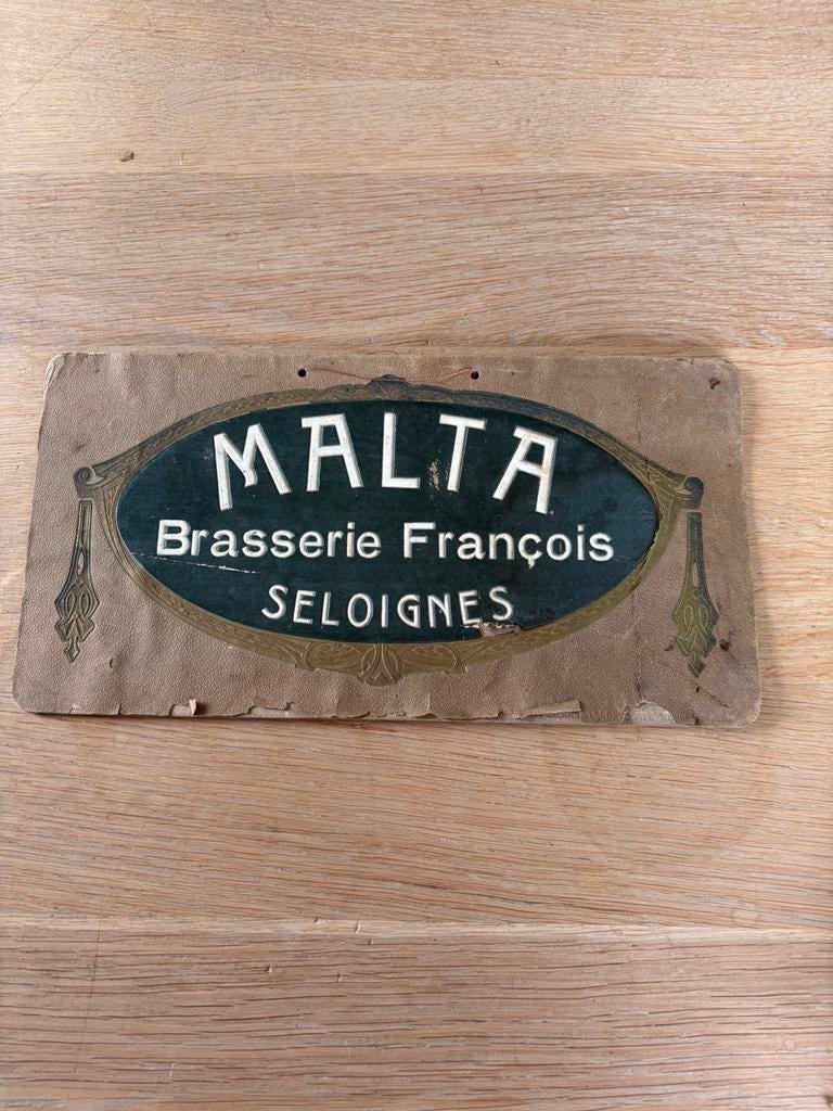 Carton publicitaire brasserie François Seloignes bière Malta, Enlèvement ou Envoi, Utilisé
