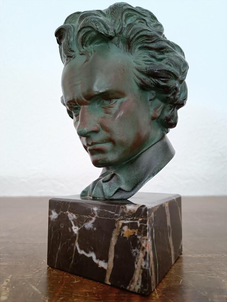 Statue en buste de Beethoven., Antiquités & Art, Antiquités | Bronze & Cuivre, Bronze, Enlèvement ou Envoi