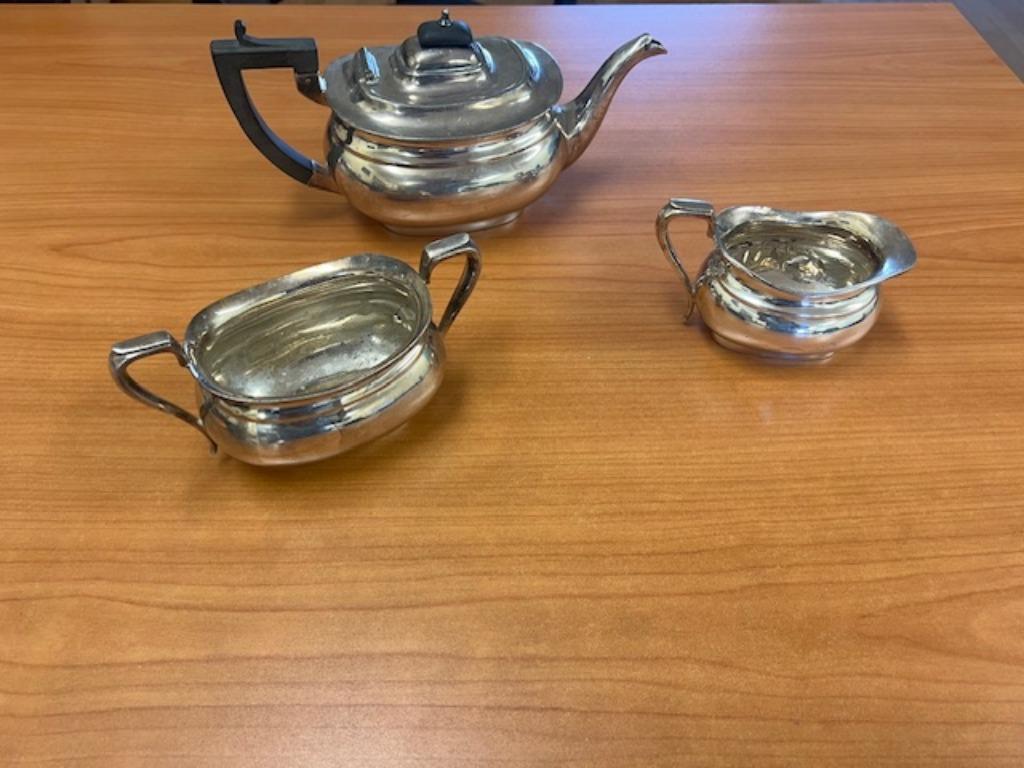 service à thé anglais argenté/assiette argentée E.P.B.M., Enlèvement, Argent