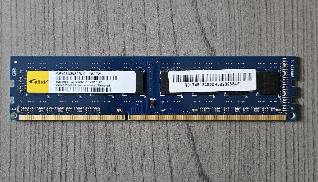 Elixir 4GB DDR3 12800U 1600Mhz, Computers en Software, RAM geheugen, Gebruikt, DDR3, Ophalen of Verzenden, Desktop