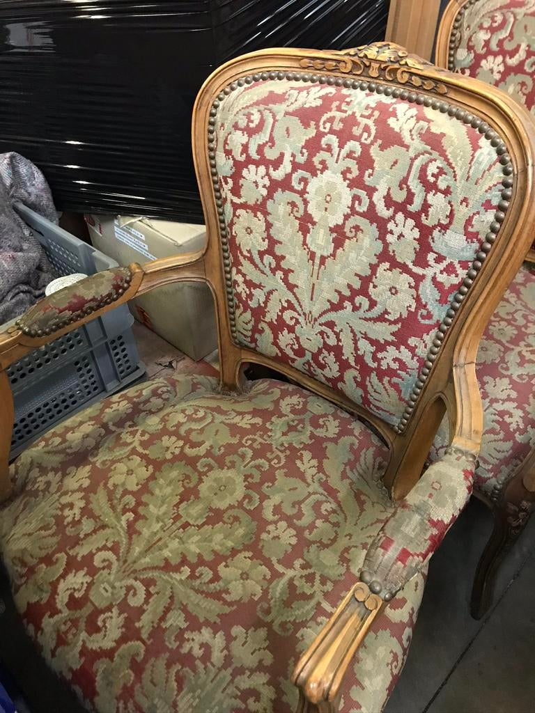 4 antieke zetels Louis XV stijl, Ophalen