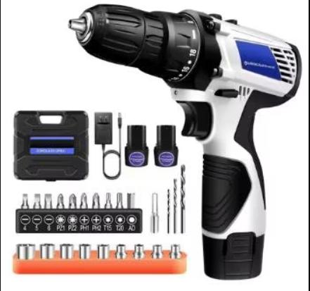 Draadloze boor / schroef machine 1400RPM met accessoires, Ophalen of Verzenden, Nieuw, Boormachine