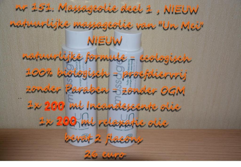 151. Massageolie deel 1 , NIEUW , verzending inbegrepen, Sport en Fitness, Massageproducten, Verzenden, Nieuw, Olie of Lotion