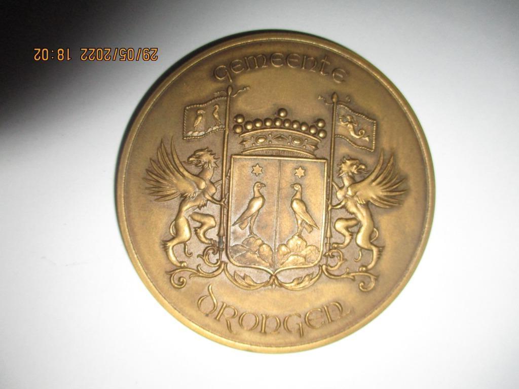 Bronzen medaille gemeente Drongen. Fonson & Cie., Collections, Enlèvement, Comme neuf