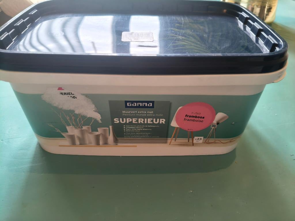 Muurverf Framboos, Bricolage & Construction, Peinture, Vernis & Laque, Neuf, Moins de 5 litres, Rose, Enlèvement