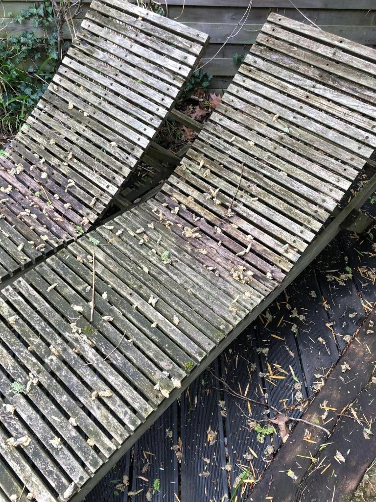 ligzetels in teak, Tuin en Terras, Ophalen