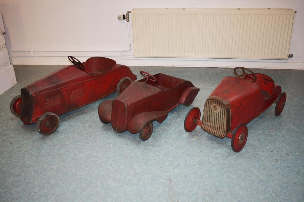 Liquidatie lot 3 trapauto 1930 antiek rommelmarkt, Antiek en Kunst, Ophalen