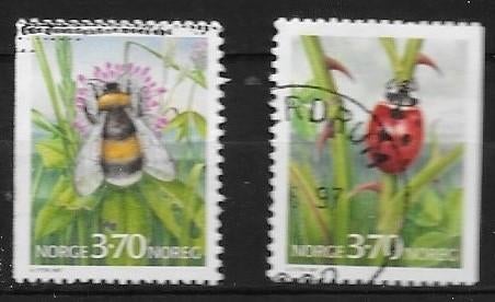 Timbres animaux insectes Norvège, Envoi, Affranchi