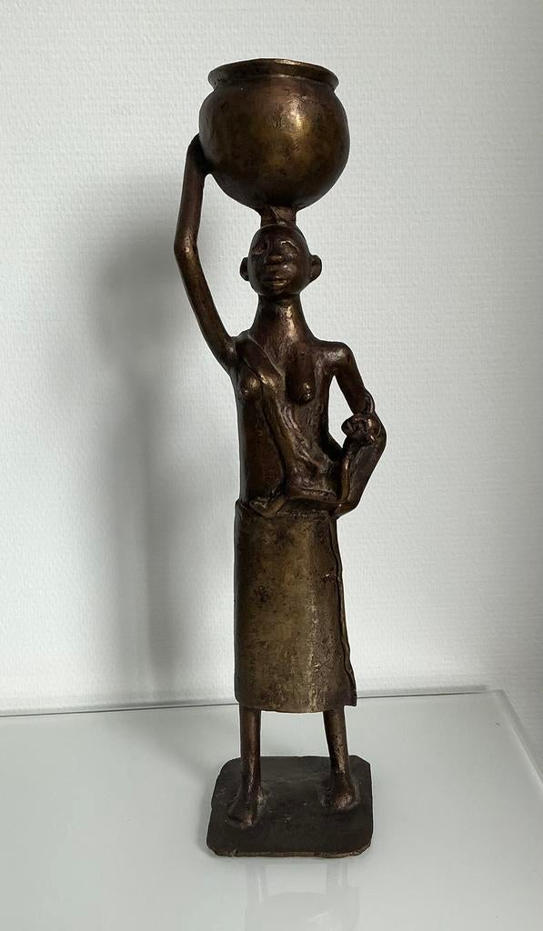 Brons afrikaans beeld, Antiek en Kunst, Ophalen of Verzenden, Brons, Beeld