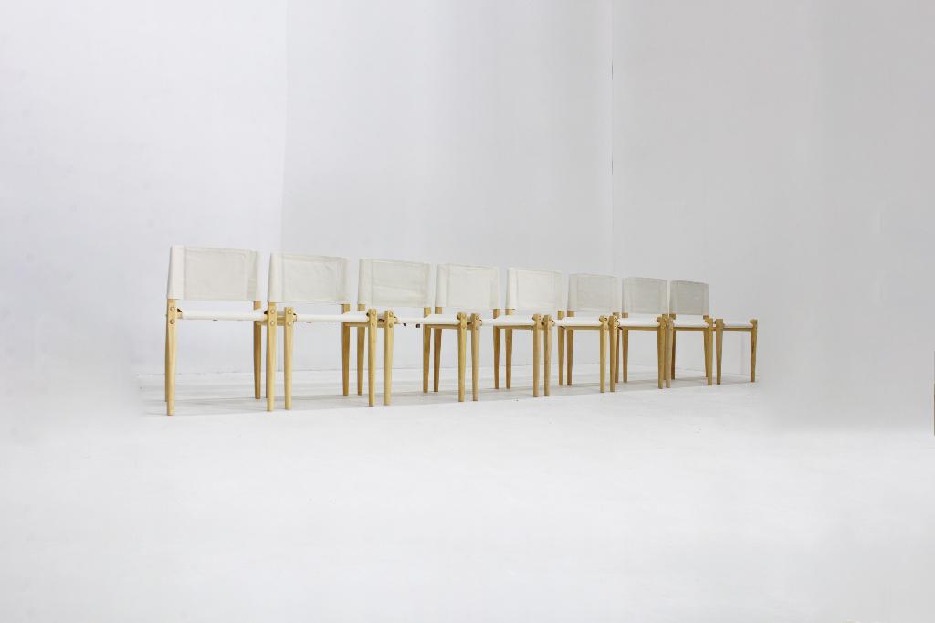 Vintage eetkamerstoelen van De Pas, voor Zanotta, set van 8, Enlèvement ou Envoi