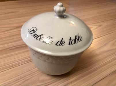 Poubelle de table ancienne en porcelaine, Ophalen