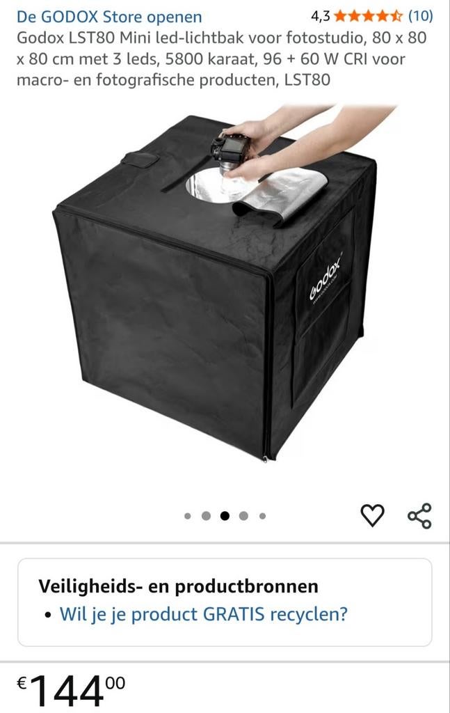 Fotostudio box Godox 80 x 80 x 80, Ophalen