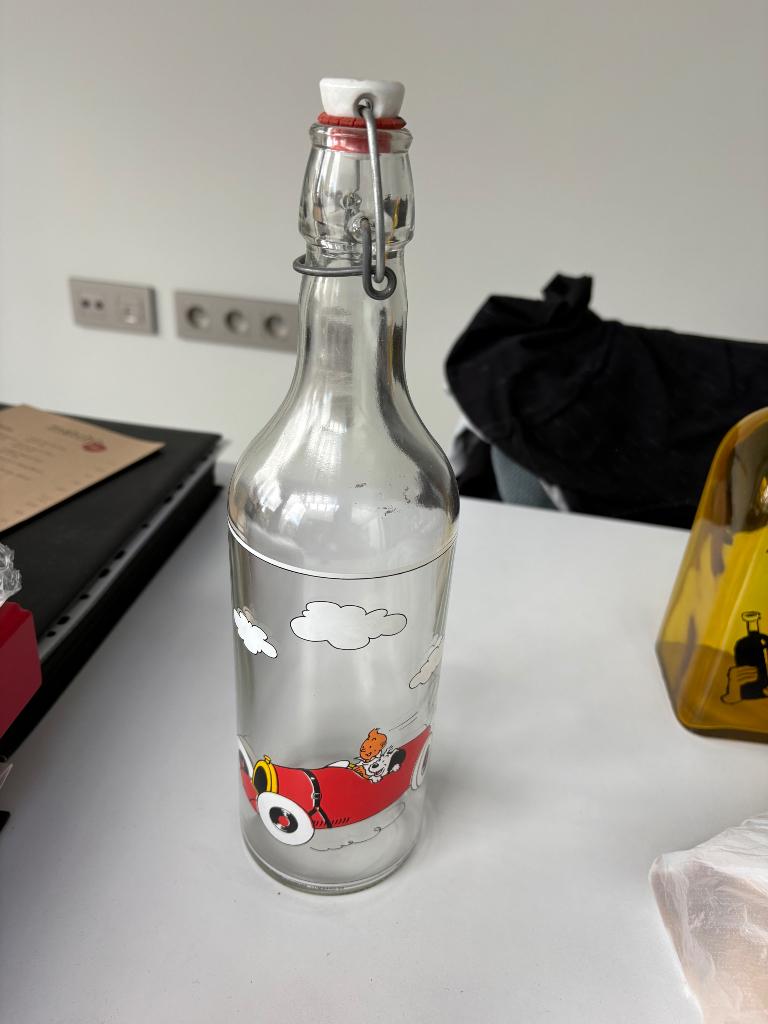 Kuifje limonade fles, Ophalen of Verzenden, Kuifje, Zo goed als nieuw, Gebruiksvoorwerp