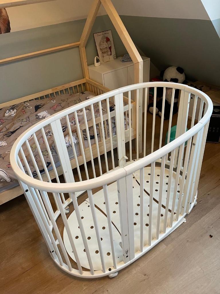 Stokke sleepi, Kinderen en Baby's, Kinderkamer | Bedden, Gebruikt, 140 tot 160 cm, 85 tot 100 cm, Matras, Ophalen