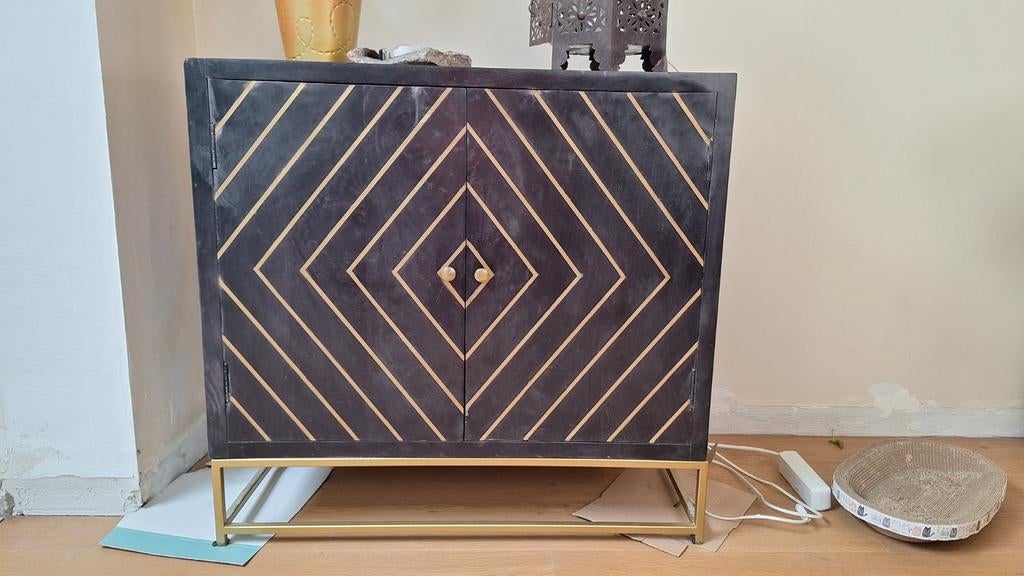 Dressoir zwart met goud art deco, Ophalen