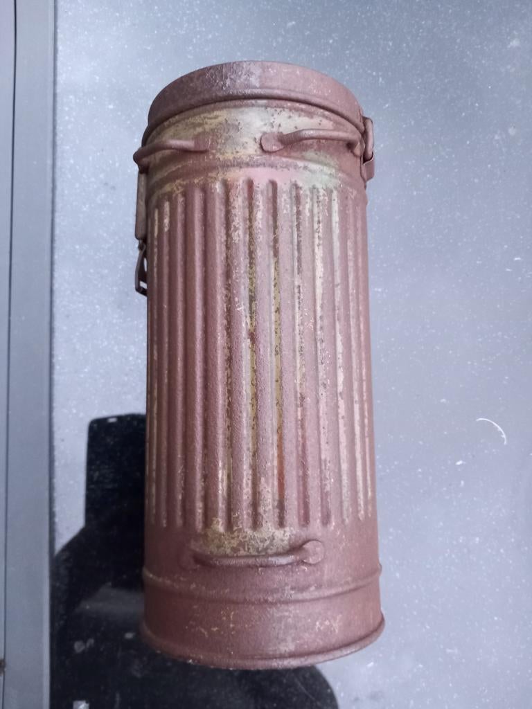 Étui pour masque à gaz camouflé allemand WW2, original, Enlèvement ou Envoi